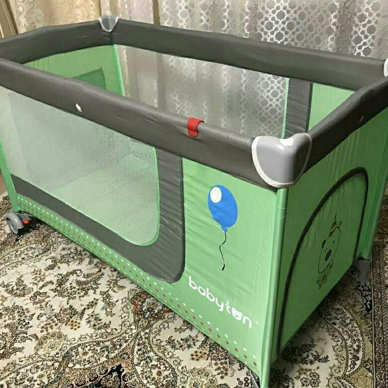 Кровать манеж babyton green bus