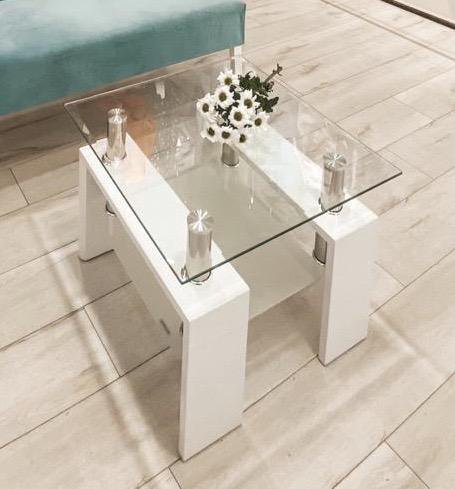 Журнальный столик белый стекло