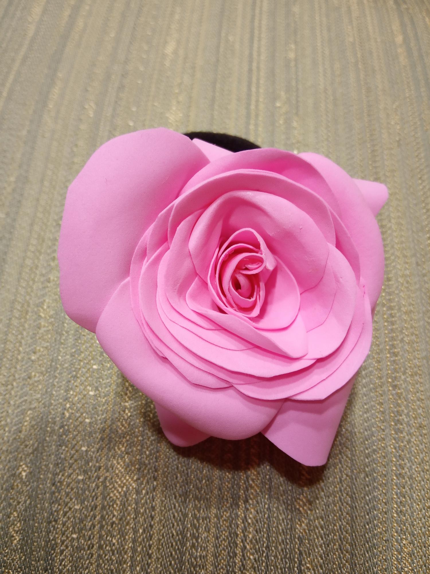 89250015346 Резинка для волос розовая роза