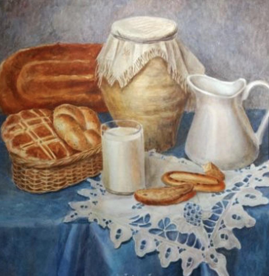 Стакан молока живопись